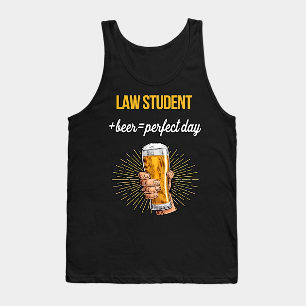 Law Student Beer T-Shirt Law Student Funny Gift Item Tank Top by Bushf